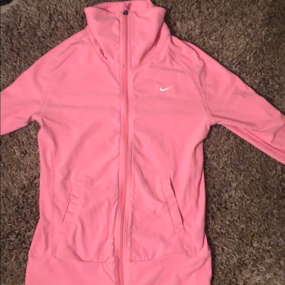 Pink Nike Dri-Fit full zip jacket